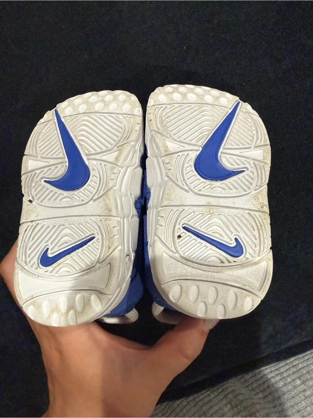 Nike “battle blue” Uptempo - size 4 walker